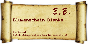 Blumenschein Bianka névjegykártya